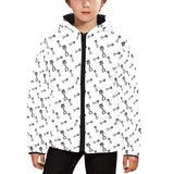 Engine Piston Random Pattern Print Design 04 Kids' Boys' Girls' Padded Hooded Jacket