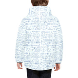 Math Pattern Print Design 03 Kids' Boys' Girls' Padded Hooded Jacket