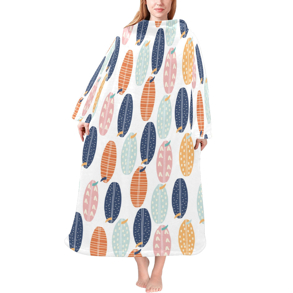 Surfboard Pattern Print Design 04 Blanket Robe with Sleeves