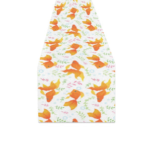 Goldfish Pattern Print Design 03 Table Runner