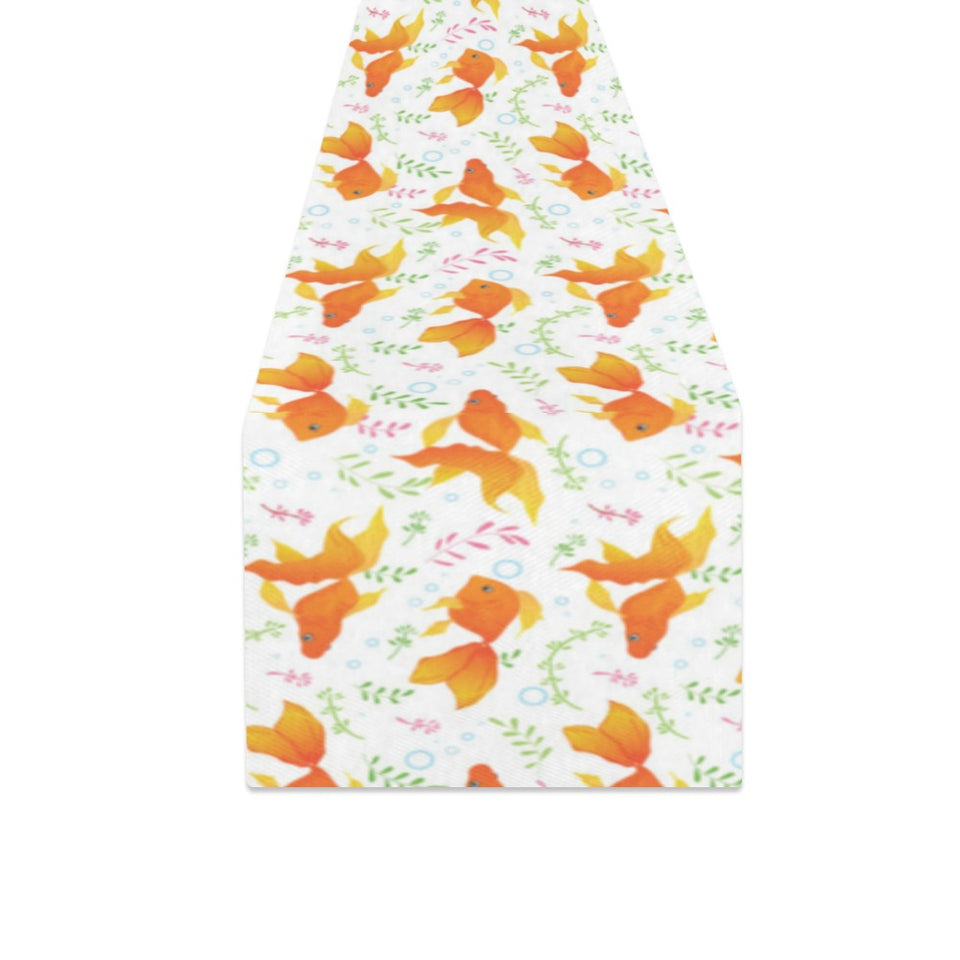 Goldfish Pattern Print Design 03 Table Runner