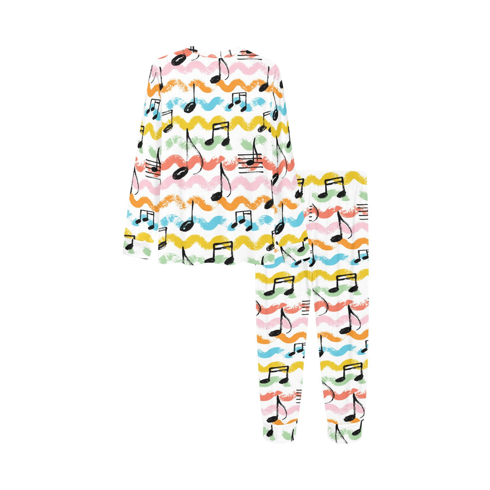 Music Notes Pattern Print Design 01 Kids' Boys' Girls' All Over Print Pajama Set