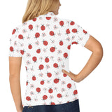 Ladybug Pattern Print Design 04 Women's All Over Print Polo Shirt