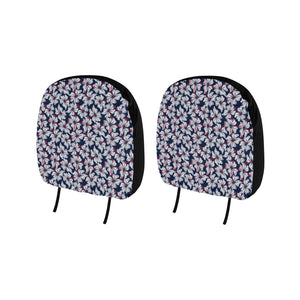 Hibiscus Pattern Print Design 02 Car Headrest Cover