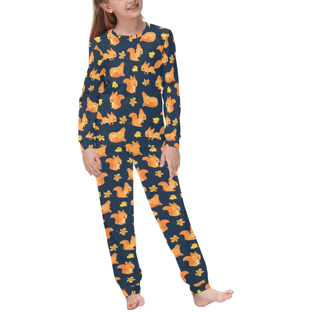 Squirrel Pattern Print Design 05 Kids' Boys' Girls' All Over Print Pajama Set