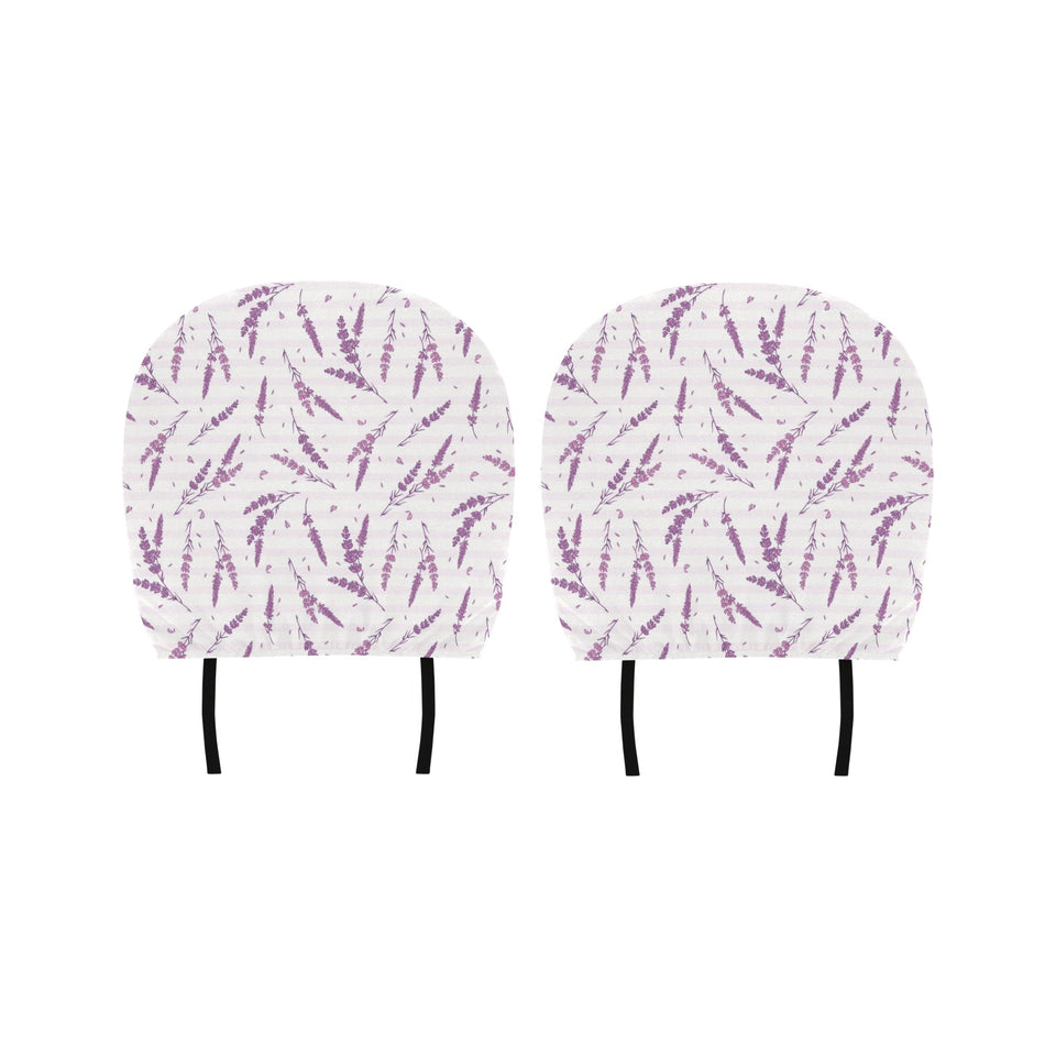 Lavender Pattern Stripe Background Car Headrest Cover