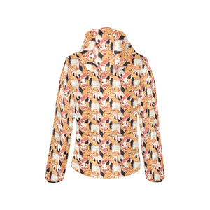 Squirrel Pattern Print Design 04 Women's Padded Hooded Jacket