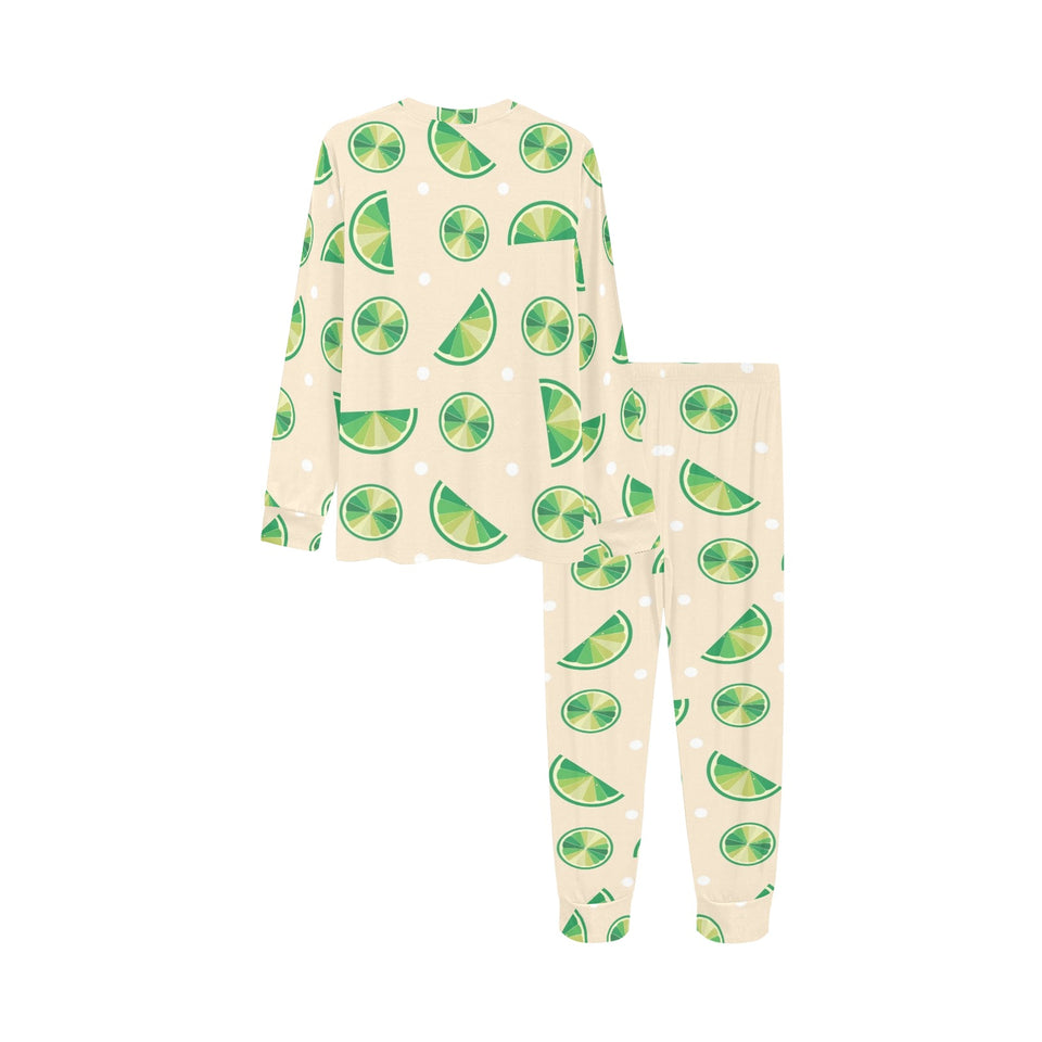 Lime Pattern Kids' Boys' Girls' All Over Print Pajama Set