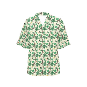 Giraffe Pattern Print Design 02 Women's All Over Print Hawaiian Shirt