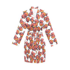 Sun Glasses Pattern Print Design 01 Women's Long Sleeve Belted Night Robe