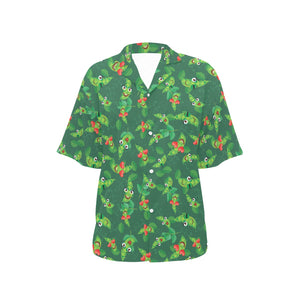 Green Peas Pattern Print Design 05 Women's All Over Print Hawaiian Shirt