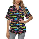 Skate Board Pattern Print Design 03 Women's All Over Print Hawaiian Shirt