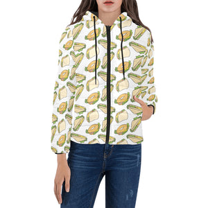 Sandwich Pattern Print Design 05 Women's Padded Hooded Jacket