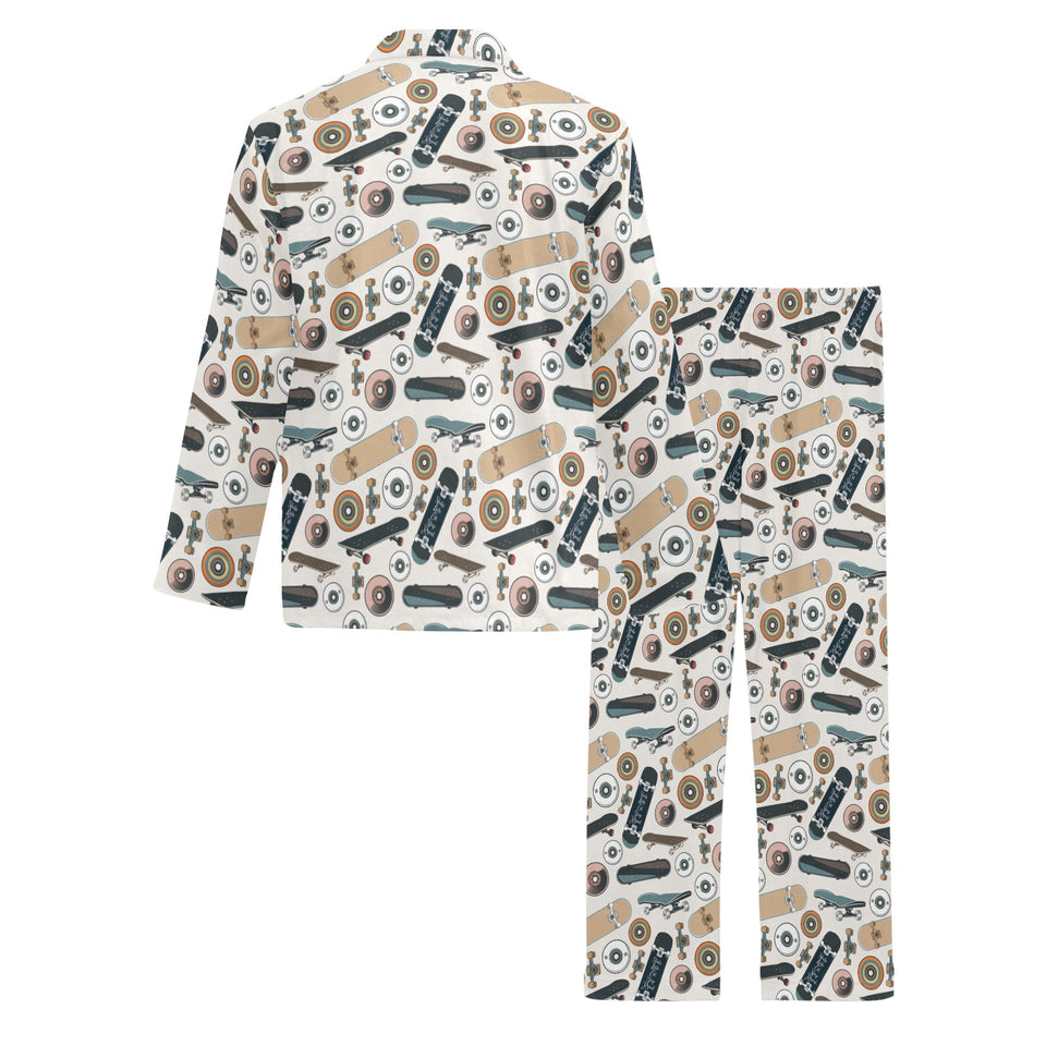 Skate Board Pattern Print Design 01 Men's Long Pajama Set