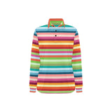 Rainbow Pattern Women's Long Sleeve Polo Shirt