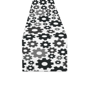 Gear Pattern Print Design 01 Table Runner