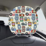 Camera Pattern Print Design 05 Car Headrest Cover