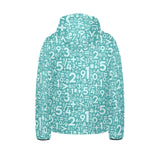 Math Pattern Print Design 05 Kids' Boys' Girls' Padded Hooded Jacket