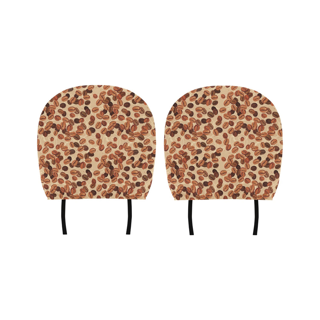 Coffee Bean Pattern Car Headrest Cover