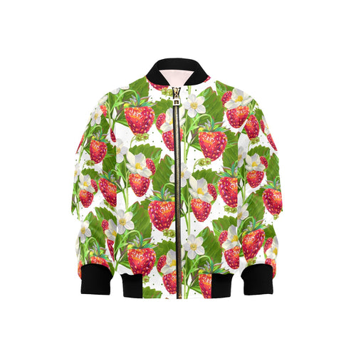 Strawberry Pattern Kids' Boys' Girls' Bomber Jacket