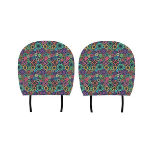 Gear Pattern Print Design 02 Car Headrest Cover