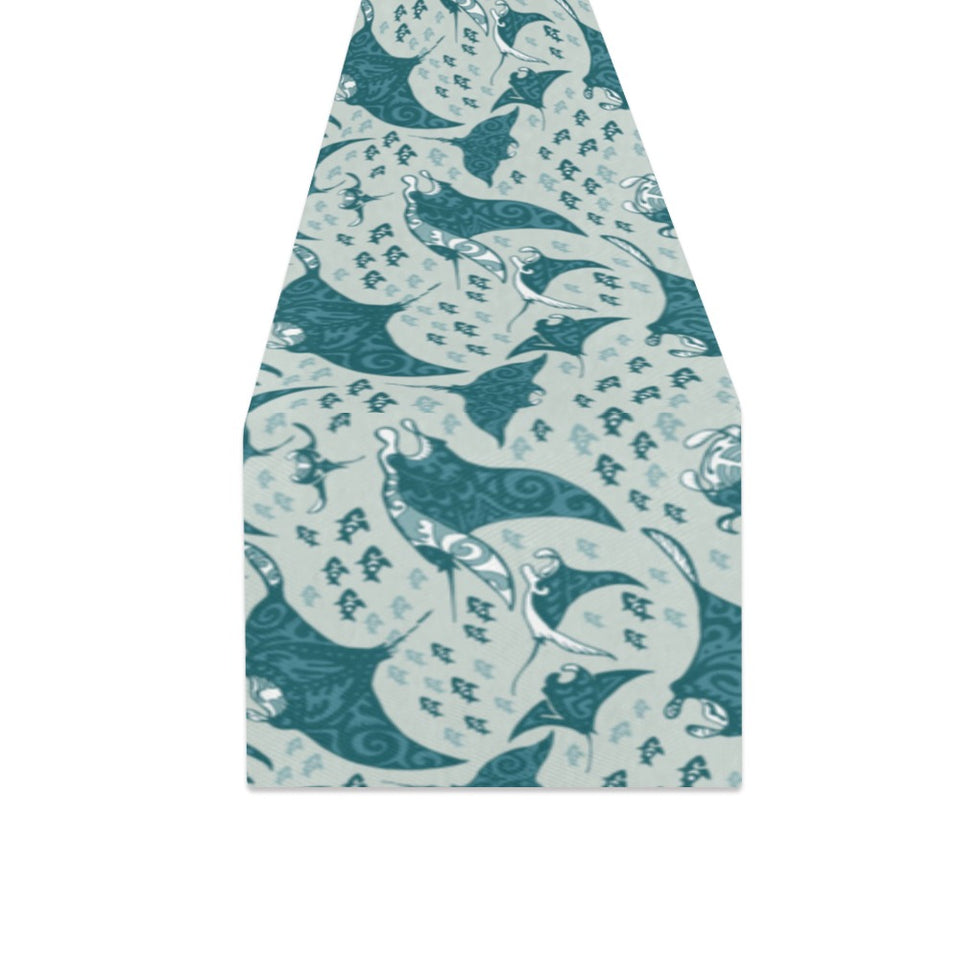 Stingray Pattern Print Design 01 Table Runner