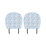 Blue Snowflake Pattern Car Headrest Cover