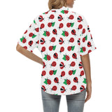 Ladybug Pattern Print Design 01 Women's All Over Print Hawaiian Shirt