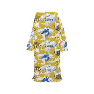 Greyhound Pattern Print Design 02 Blanket Robe with Sleeves