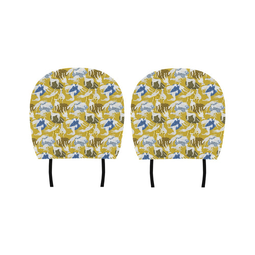 Greyhound Pattern Print Design 02 Car Headrest Cover