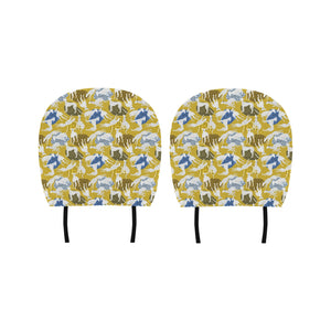 Greyhound Pattern Print Design 02 Car Headrest Cover