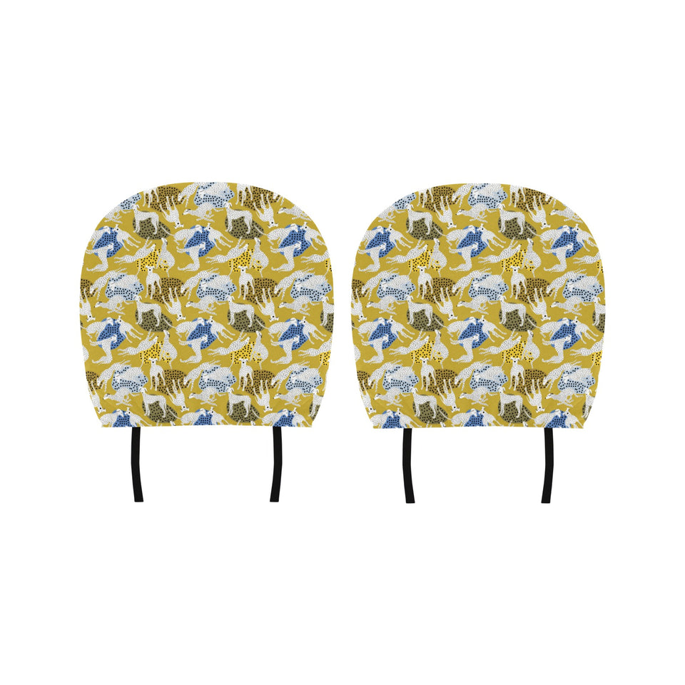 Greyhound Pattern Print Design 02 Car Headrest Cover