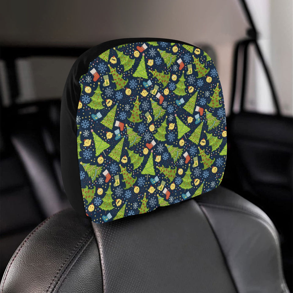 Christmas Tree Snowflake Pattern Car Headrest Cover