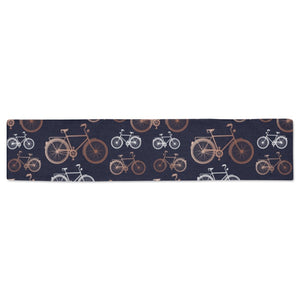 Bicycle Pattern Print Design 01 Table Runner