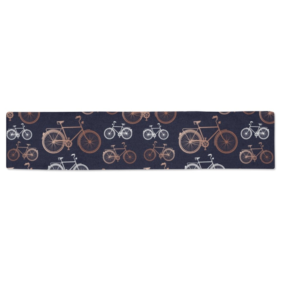 Bicycle Pattern Print Design 01 Table Runner