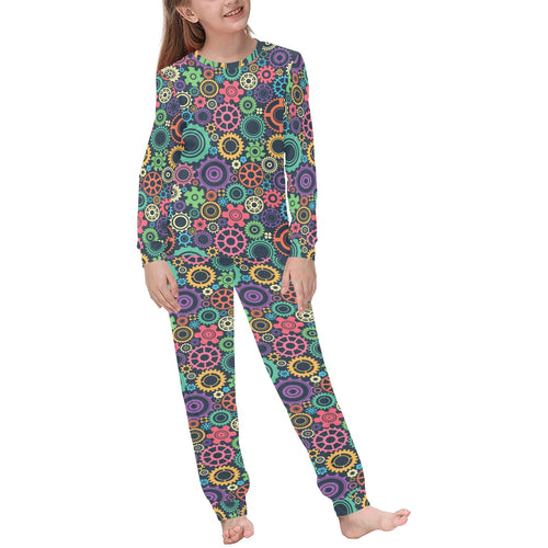 Gear Pattern Print Design 02 Kids' Boys' Girls' All Over Print Pajama Set