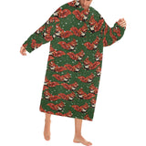 Squirrel Pattern Print Design 03 Blanket Robe with Sleeves