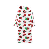 Ladybug Pattern Print Design 01 Blanket Robe with Sleeves