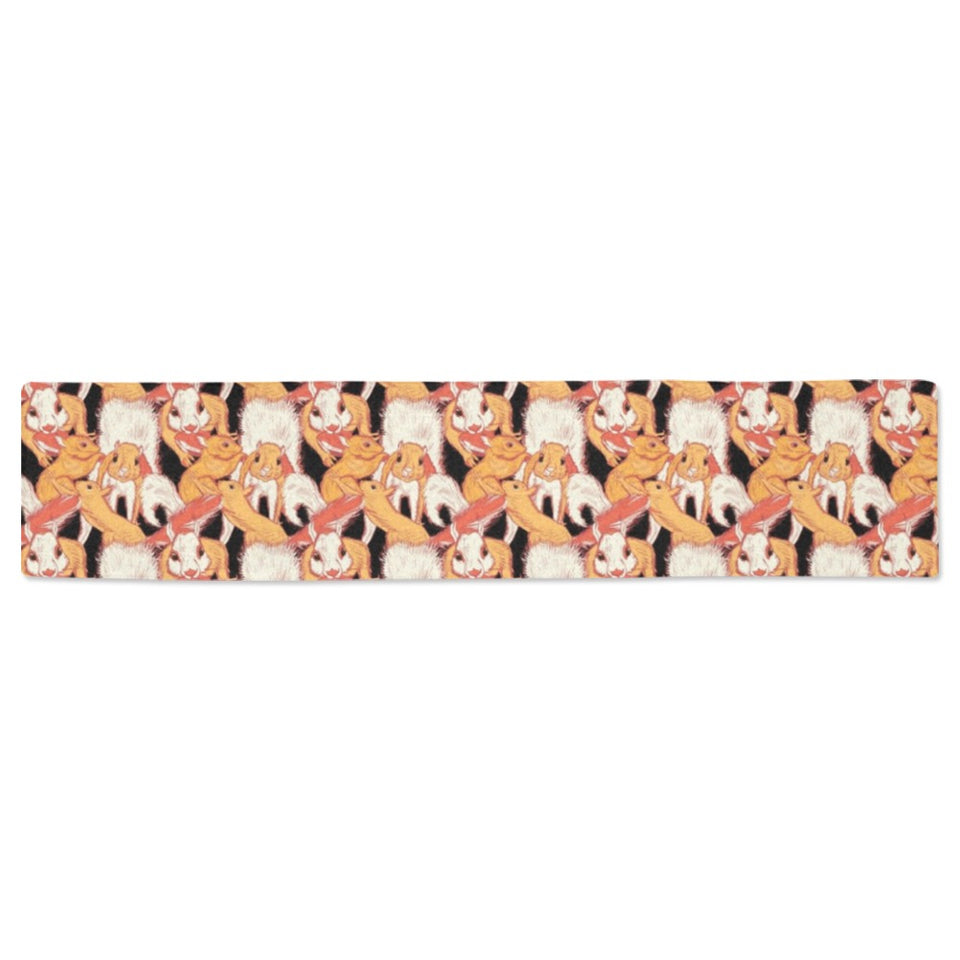 Squirrel Pattern Print Design 04 Table Runner