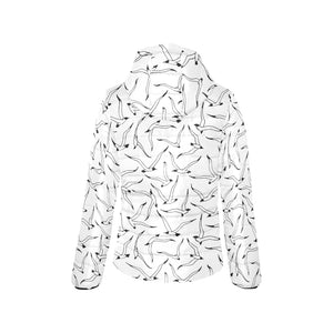 Seagull Pattern Print Design 04 Women's Padded Hooded Jacket