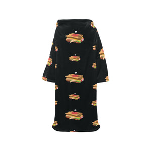 Sandwich Pattern Print Design 03 Blanket Robe with Sleeves