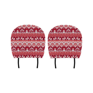 Snowman Sweater Printed Pattern Car Headrest Cover