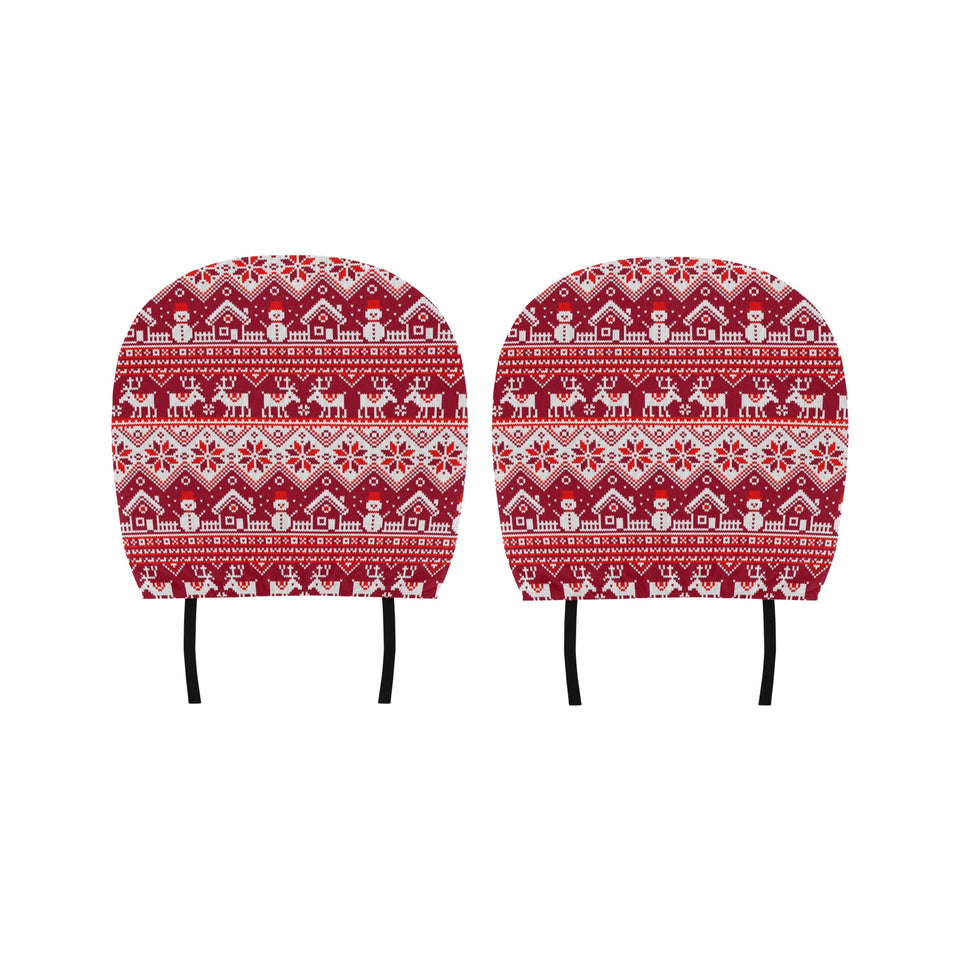 Snowman Sweater Printed Pattern Car Headrest Cover