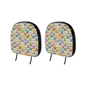 Colorful Daruma Pattern Car Headrest Cover