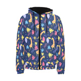 Giraffe Pattern Print Design 04 Men's Padded Hooded Jacket(ModelH42)