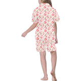 Tea pots Pattern Print Design 04 Kids' Boys' Girls' V-Neck Short Pajama Set