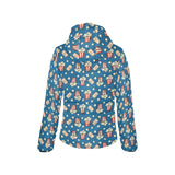 Popcorn Pattern Print Design 03 Women's Padded Hooded Jacket