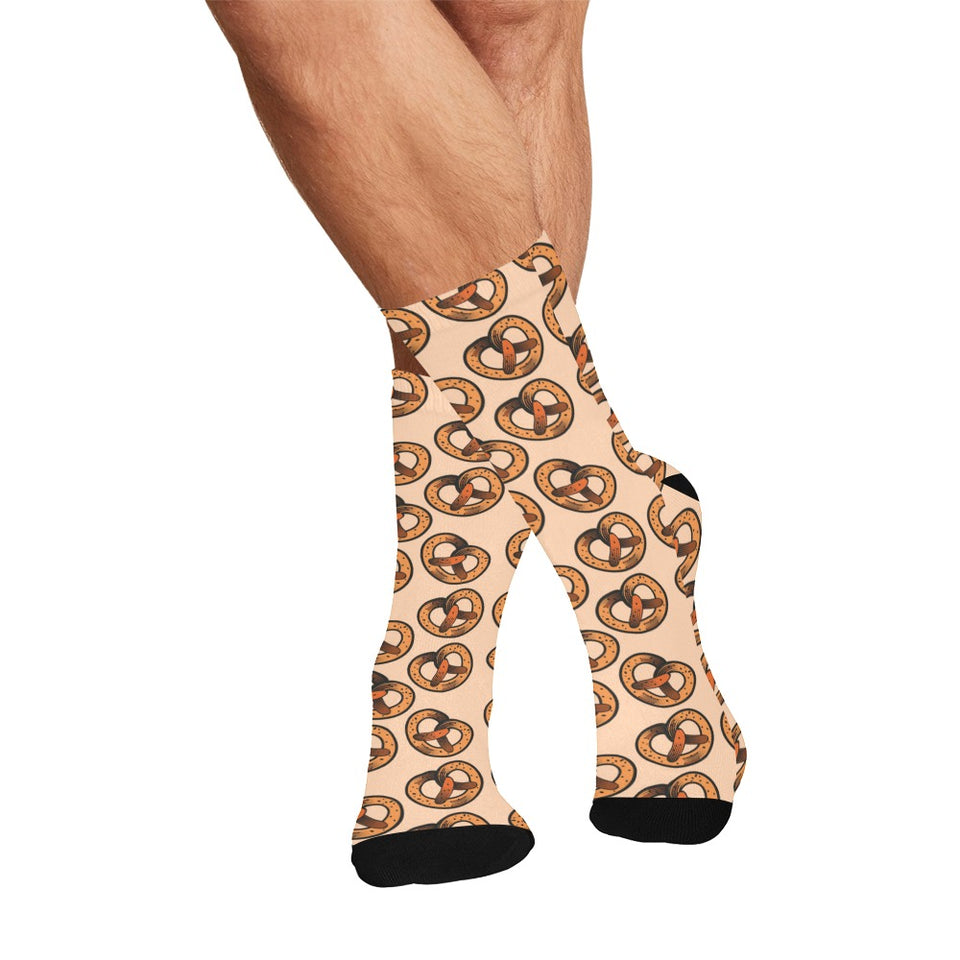 Pretzels Pattern Print Design 02 Crew Socks