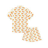 Goldfish Pattern Print Design 03 Kids' Boys' Girls' V-Neck Short Pajama Set