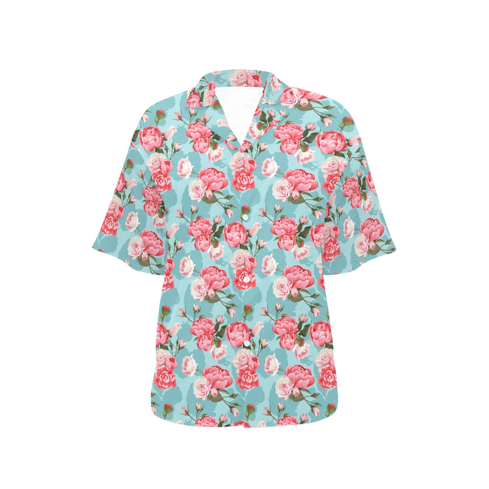 Rose Pattern Print Design 03 Women's All Over Print Hawaiian Shirt